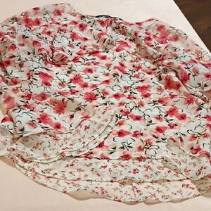 Floral Pink and White Women's Blouse